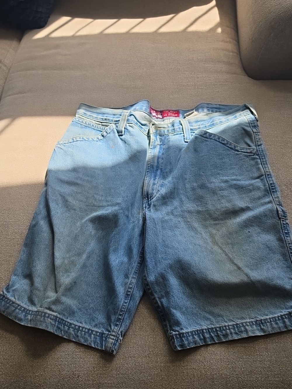 Men's Light Blue Jeans Denim Shorts Size 38 Waist Soft